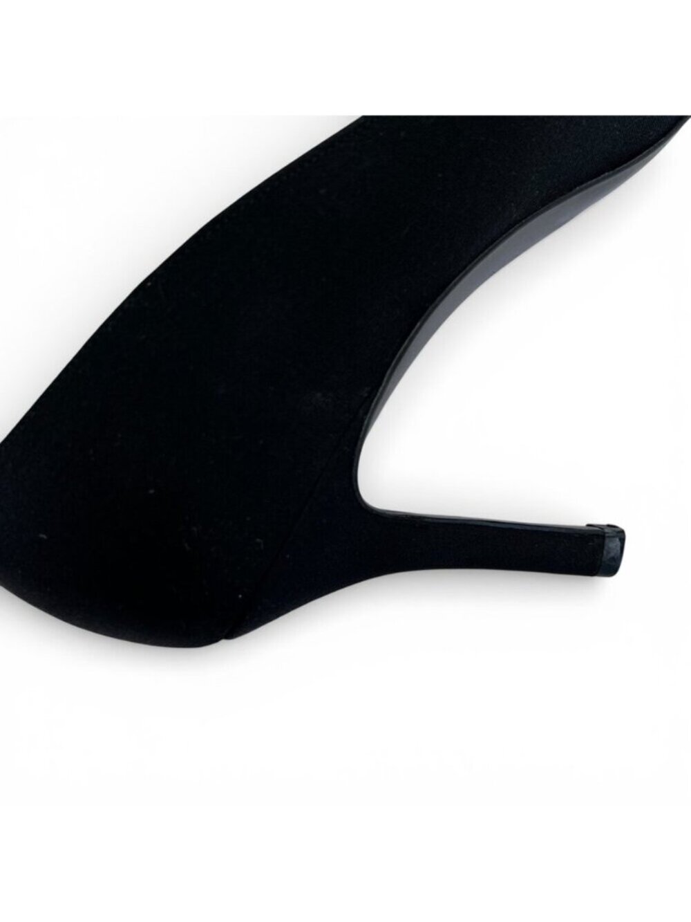 Vintage Y2K Stuart Weitzman Black Crepe Pointed Toe Pump Heels Classic Cocktail - Picture 3 of 12